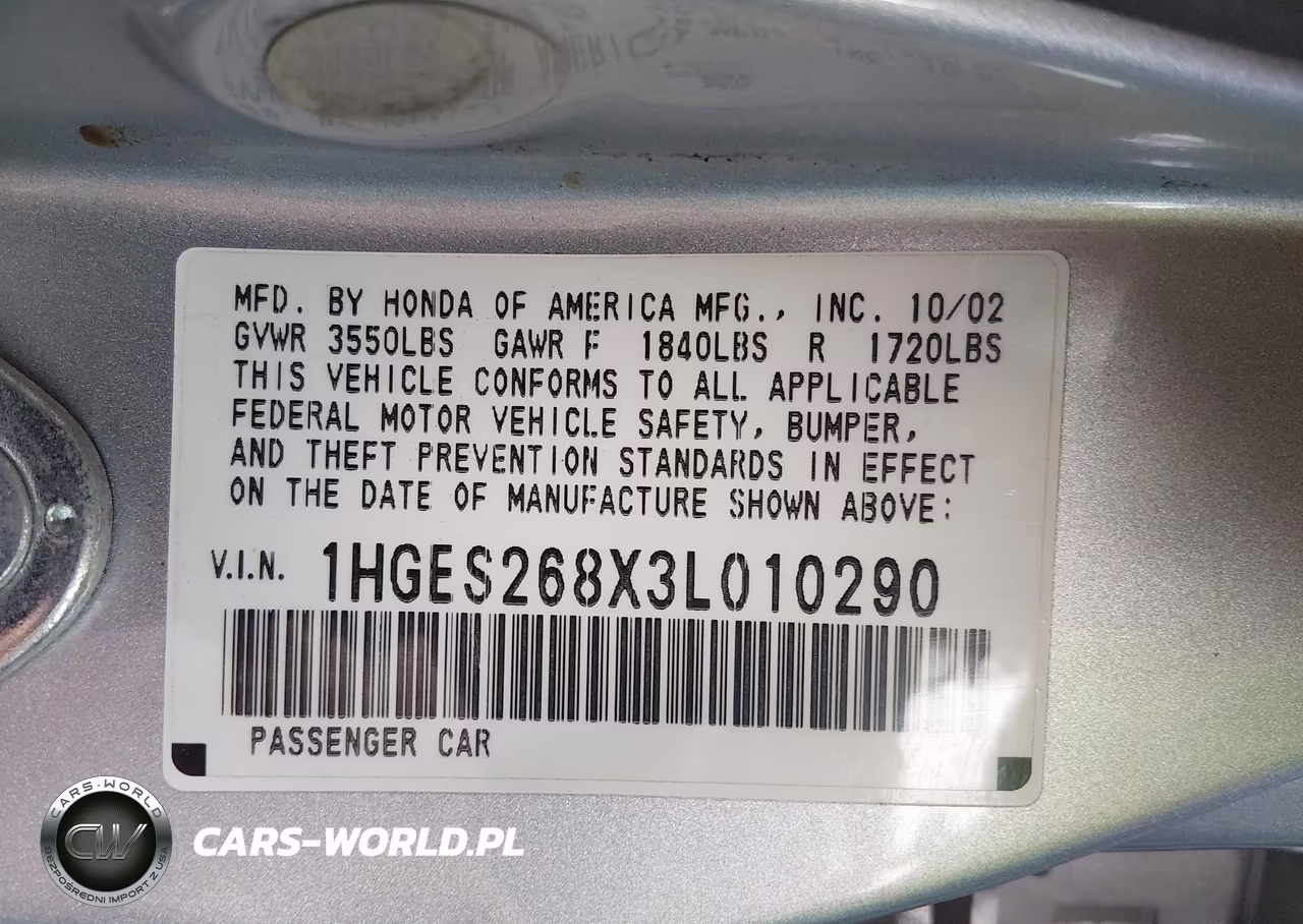 2003 Honda Civic VIN:1HGES268X3L010290 - 9