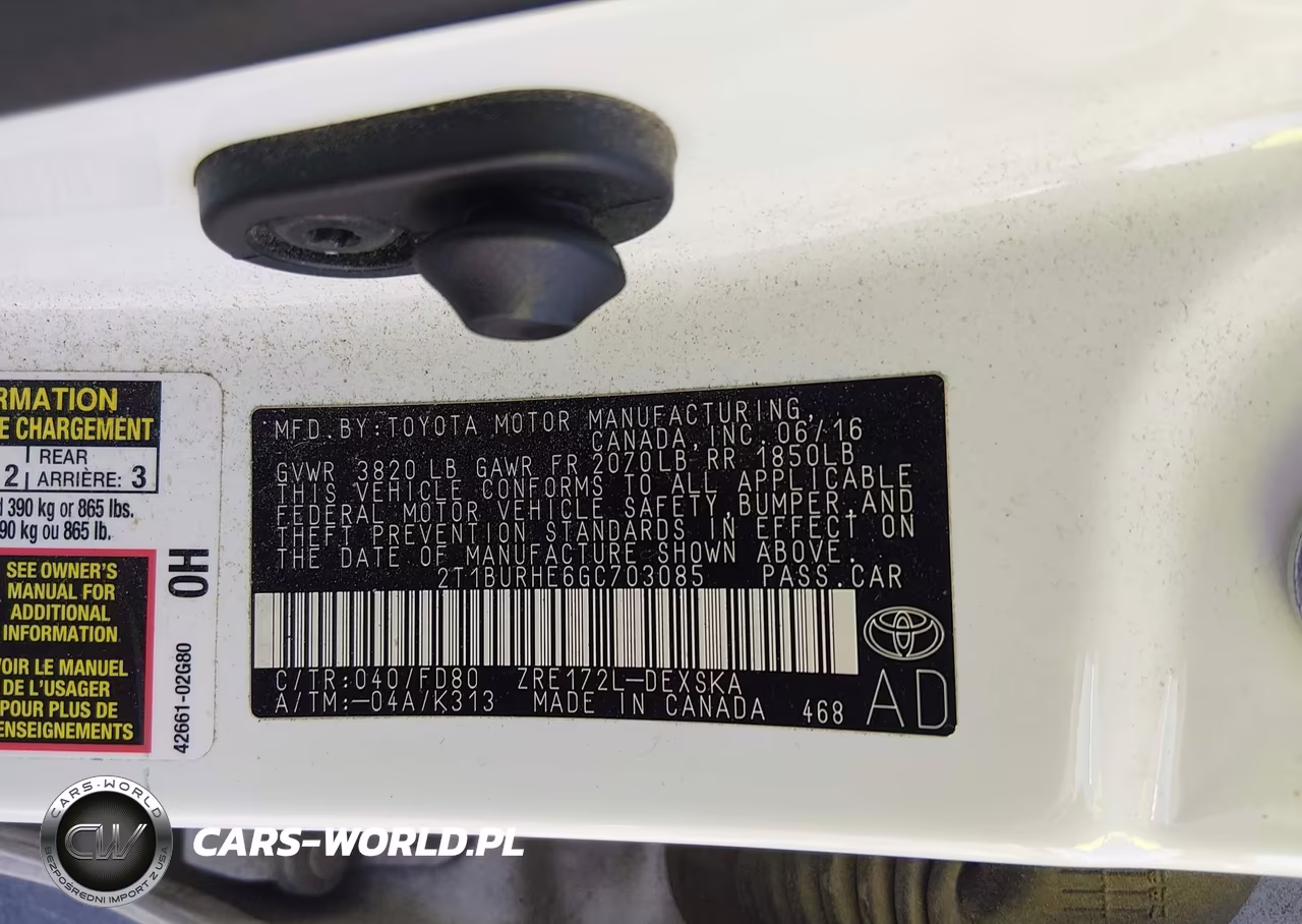 2016 Toyota Corolla S Plus VIN:2T1BURHE6GC703085 - 9