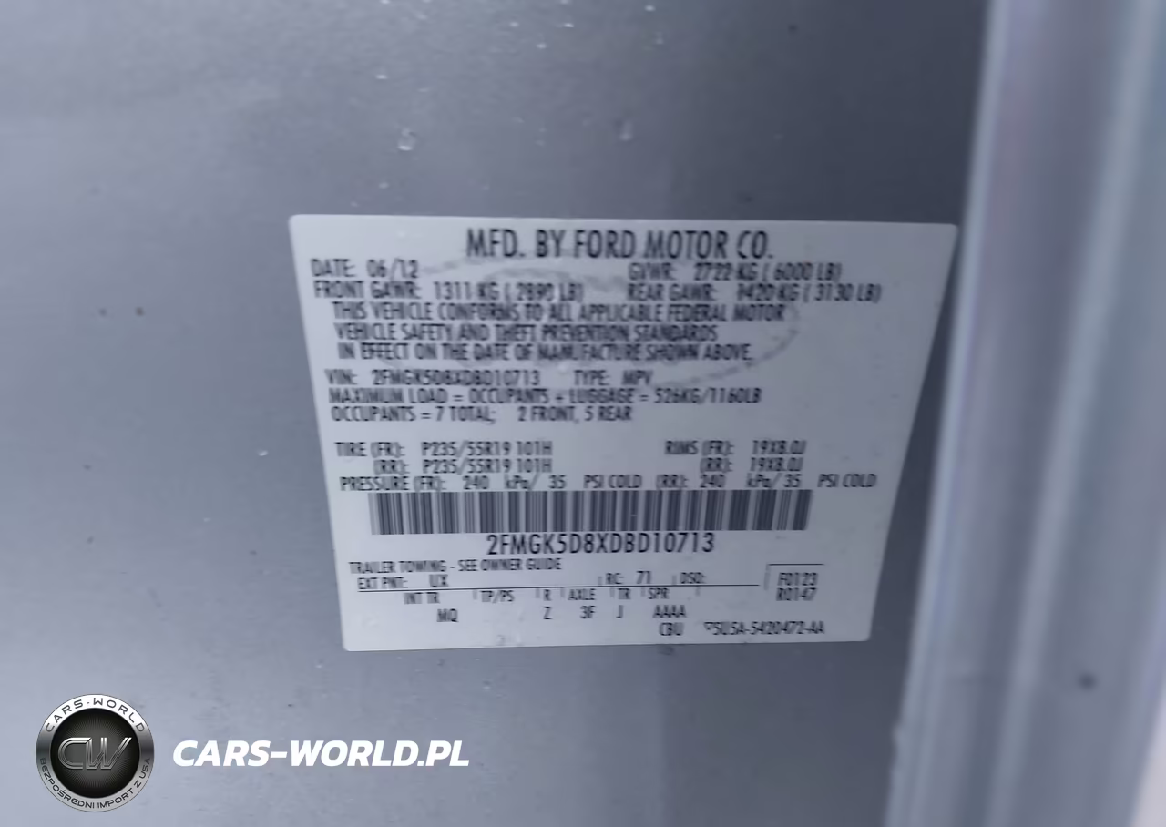 2013 Ford Flex Limited VIN:2FMGK5D8XDBD10713 - 9