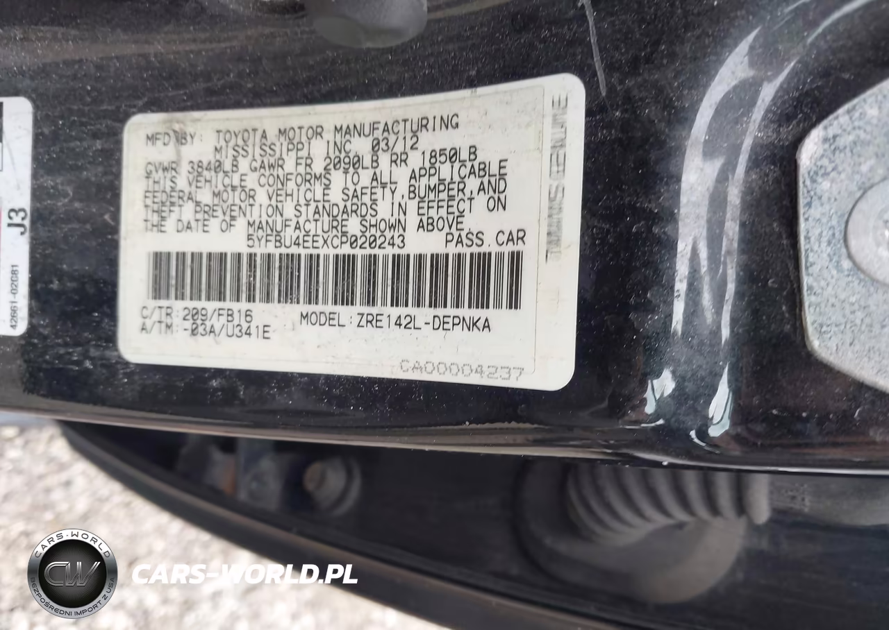 2012 Toyota Corolla Le VIN:5YFBU4EEXCP020243 - 9