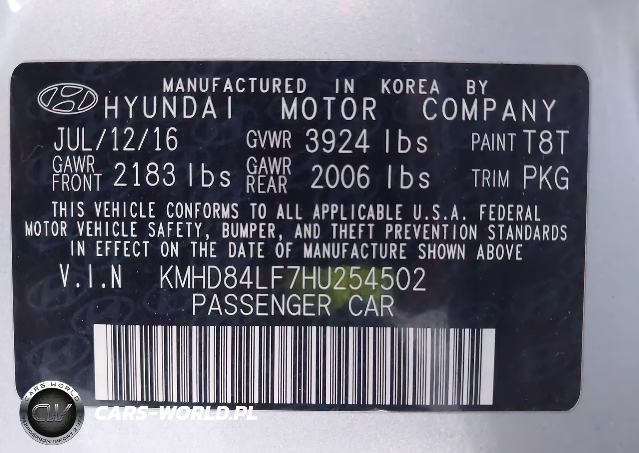 2017 Hyundai Elantra Limited VIN:KMHD84LF7HU254502 - 9