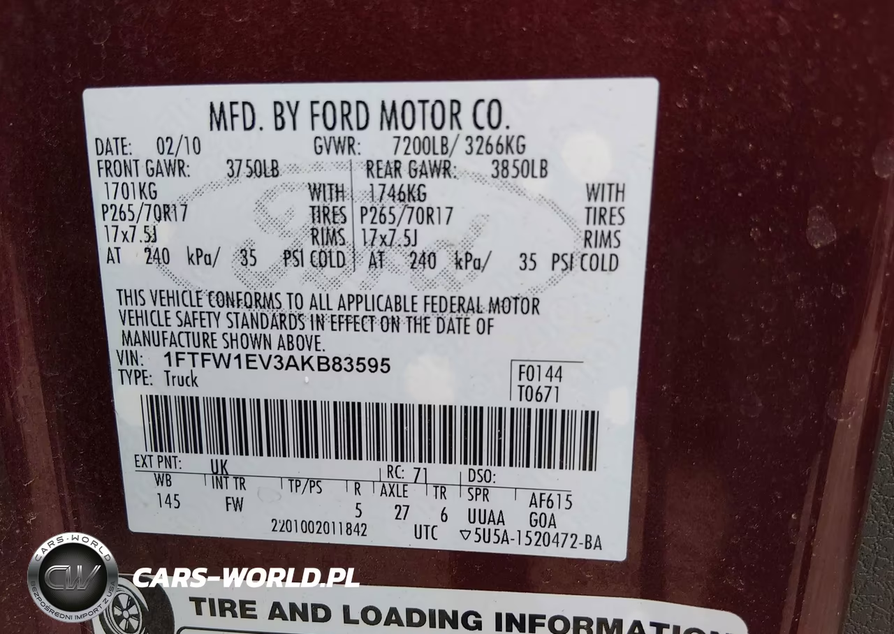 2010 Ford F-150 Fx4-Harley-Davidson-King Ranch-Lariat-Platinum-Xl-Xlt VIN:1FTFW1EV3AKB83595 - 9