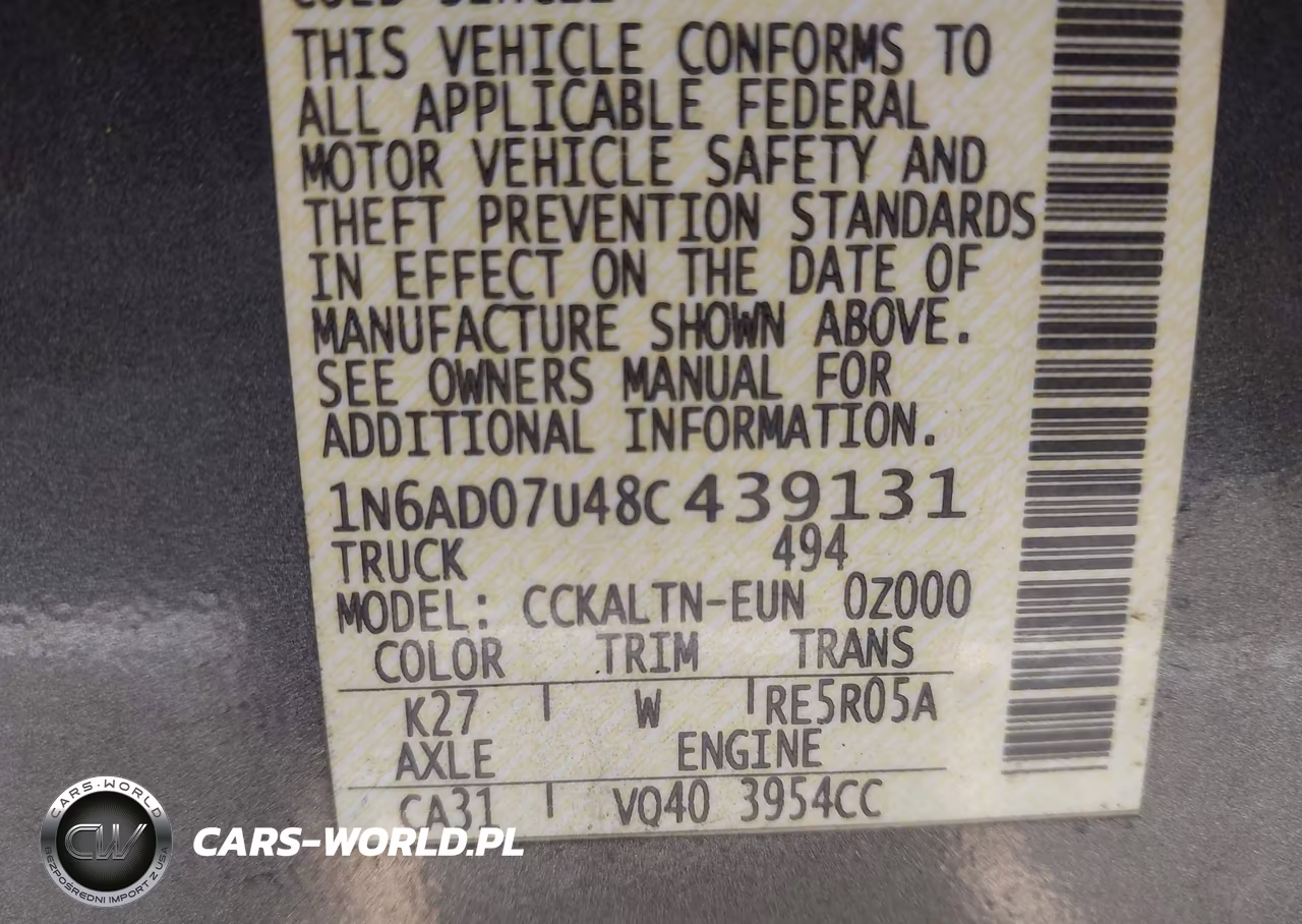 2008 Nissan Frontier Se VIN:1N6AD07U48C439131 - 9