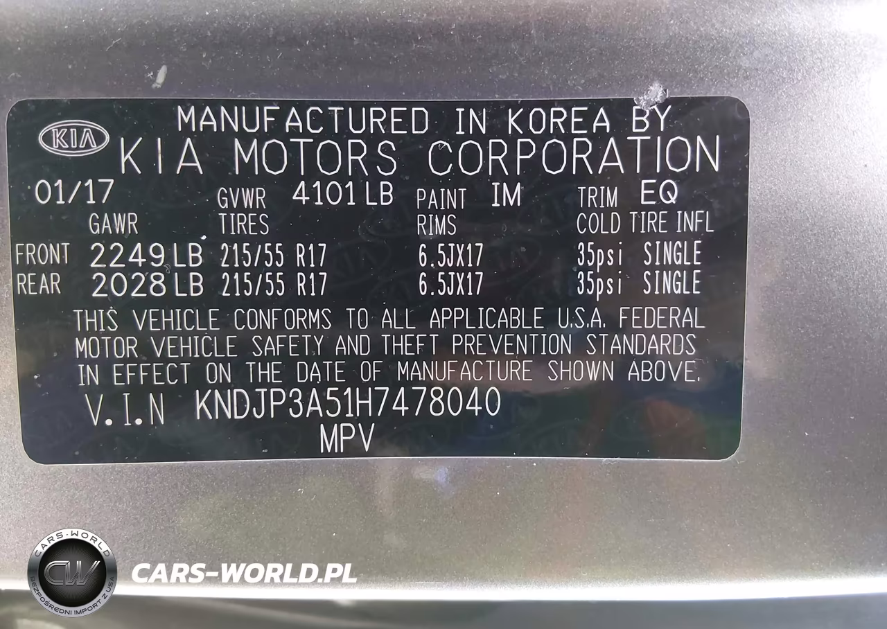 2017 Kia Soul + VIN:KNDJP3A51H7478040 - 9