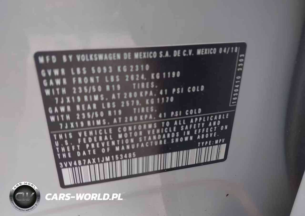 2018 Volkswagen Tiguan 2.0T Sel Premium VIN:3VV4B7AX1JM153485 - 9