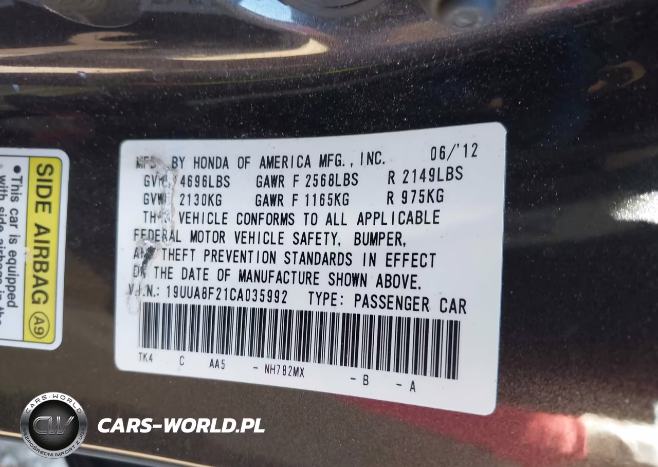 2012 Acura Tl 3.5 VIN:19UUA8F21CA035992 - 9