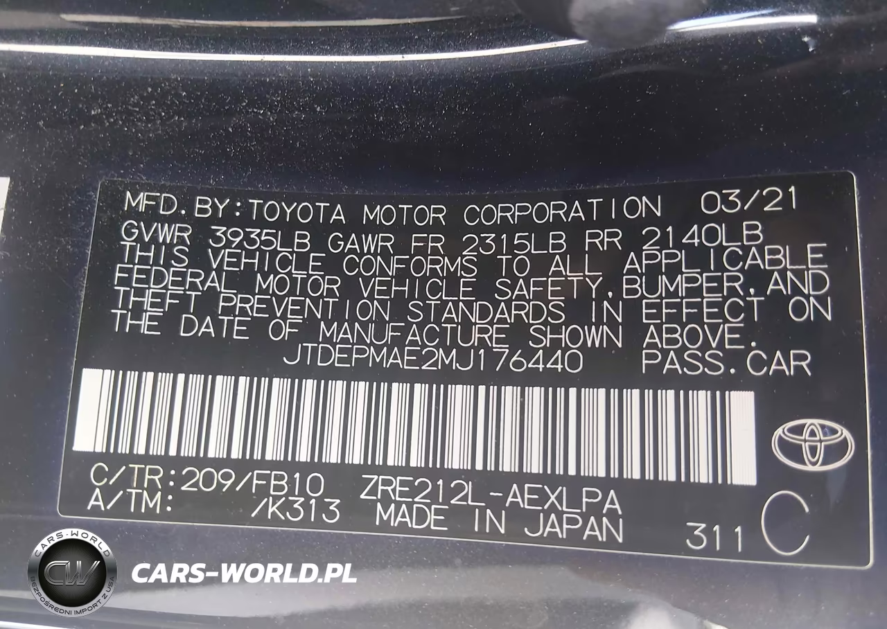 2021 Toyota Corolla Le VIN:JTDEPMAE2MJ176440 - 9