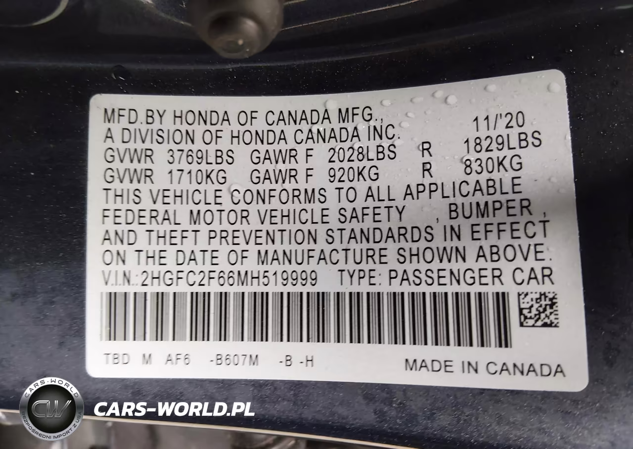 2021 Honda Civic Lx VIN:2HGFC2F66MH519999 - 9