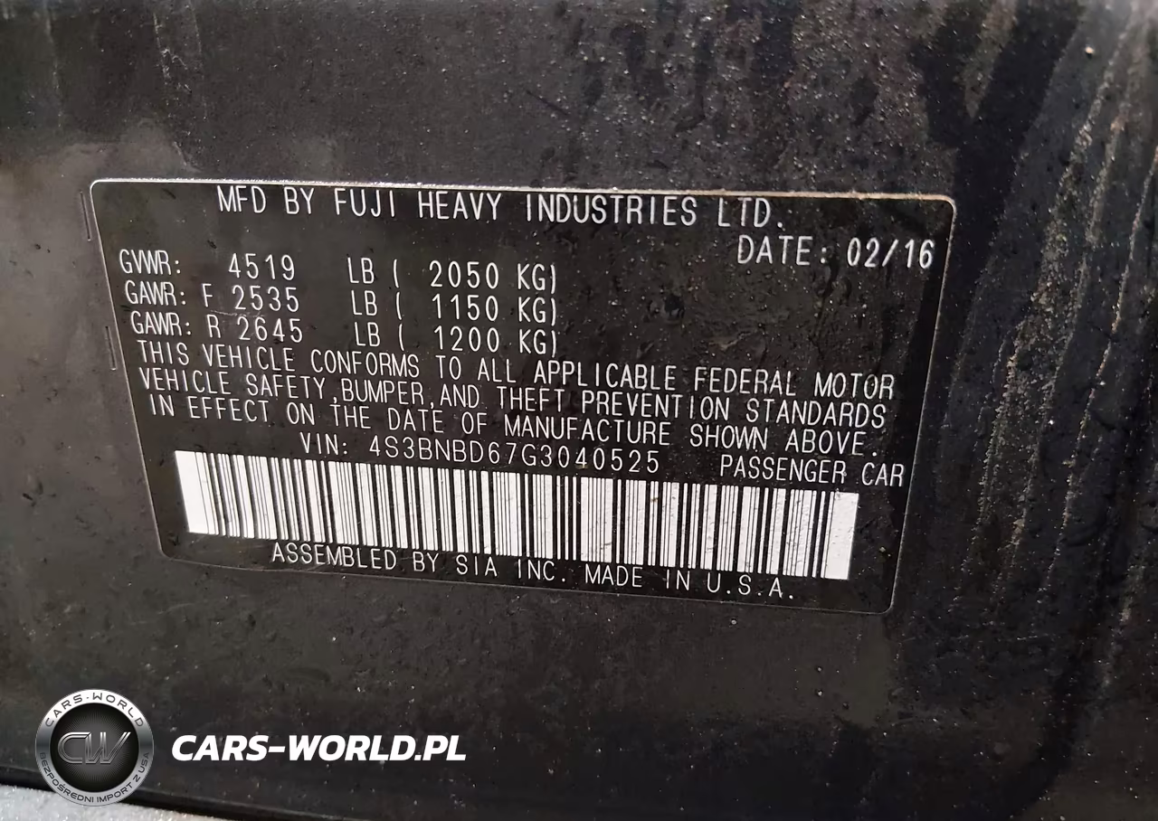 2016 Subaru Legacy 2.5I Premium VIN:4S3BNBD67G3040525 - 9