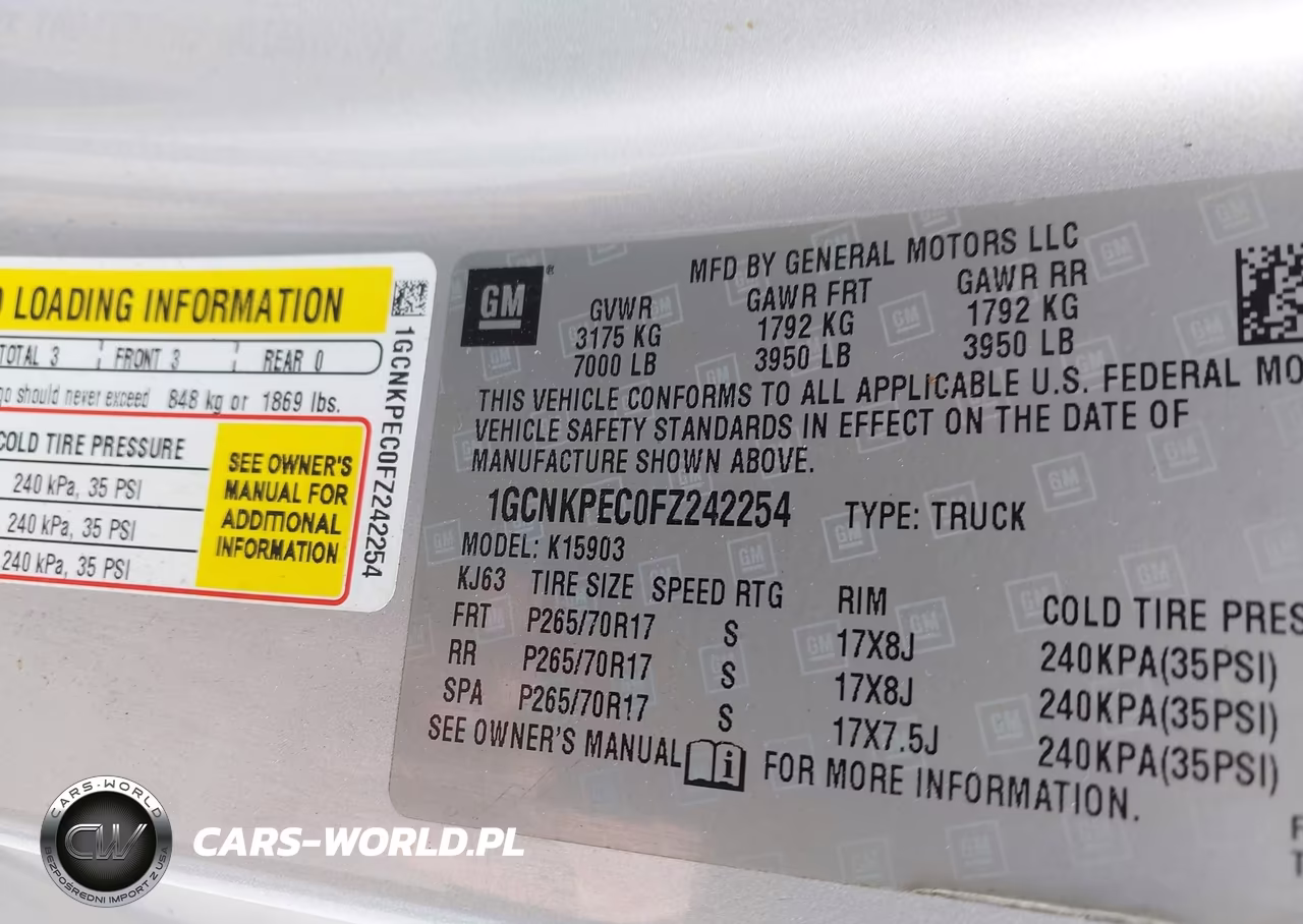 2015 Chevrolet Silverado 1500 Wt VIN:1GCNKPEC0FZ242254 - 9