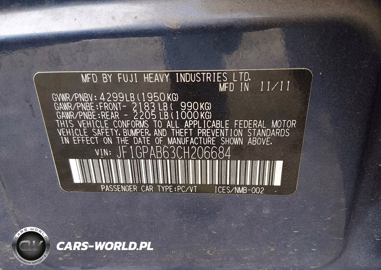 2012 Subaru Impreza 2.0I Premium VIN:JF1GPAB63CH206684 - 9