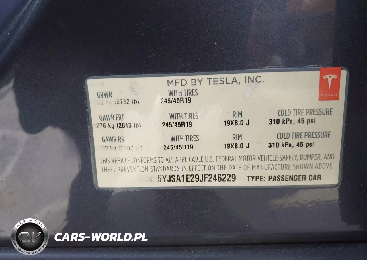 2018 Tesla Modelo S 100D-75D-P100D VIN:5YJSA1E29JF246229 - 9