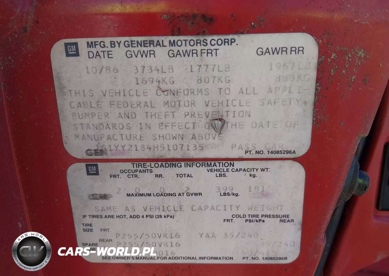 1987 Chevrolet Corvette VIN:1G1YY2184H5107135 - 9