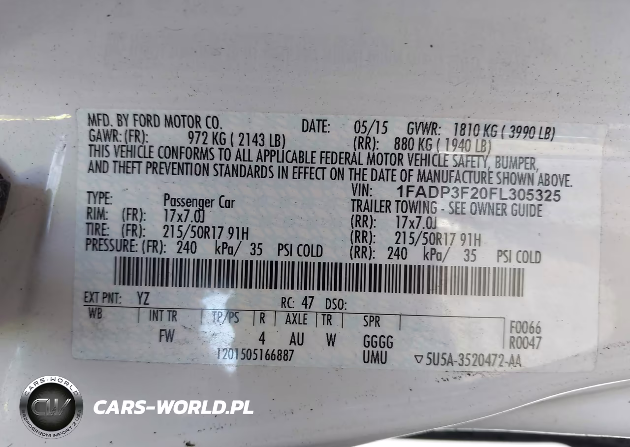 2015 Ford Focus Se VIN:1FADP3F20FL305325 - 9