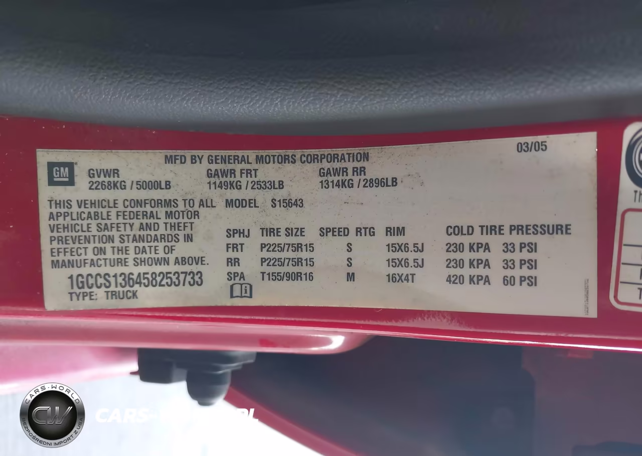 2005 Chevrolet Colorado Ls VIN:1GCCS136458253733 - 9
