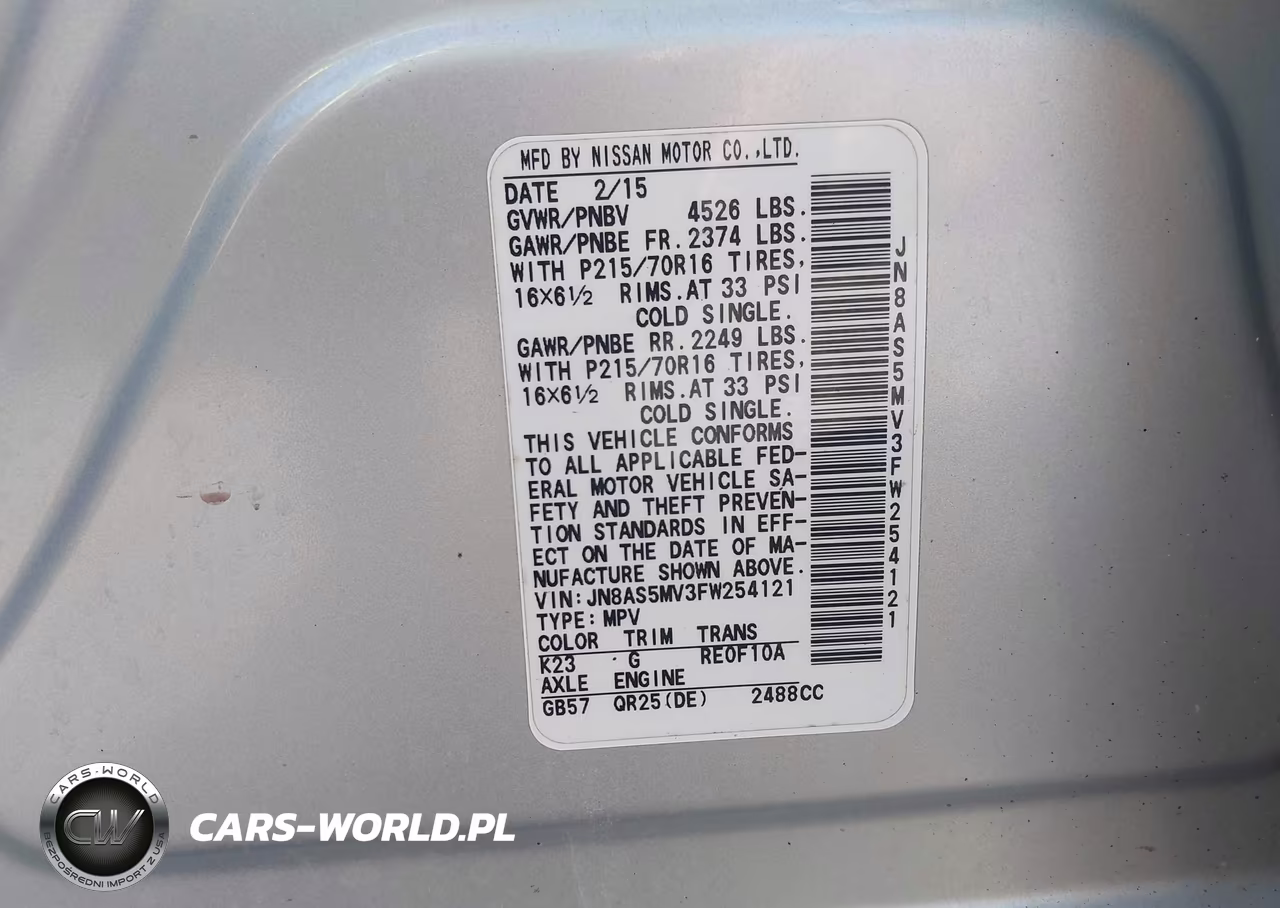2015 Nissan Rogue Select S VIN:JN8AS5MV3FW254121 - 9
