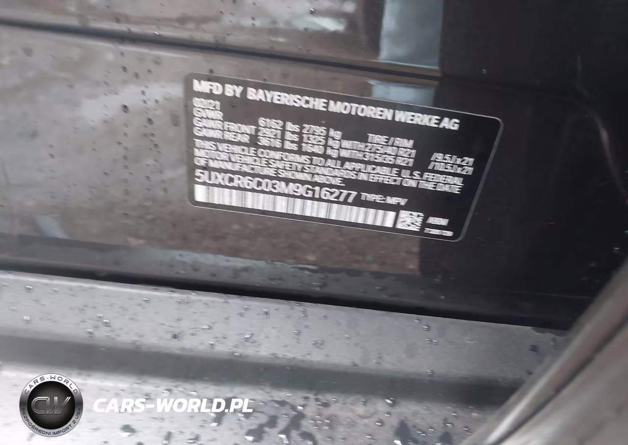 2021 BMW X5 xDrive40I VIN:5UXCR6C03M9G16277 - 9