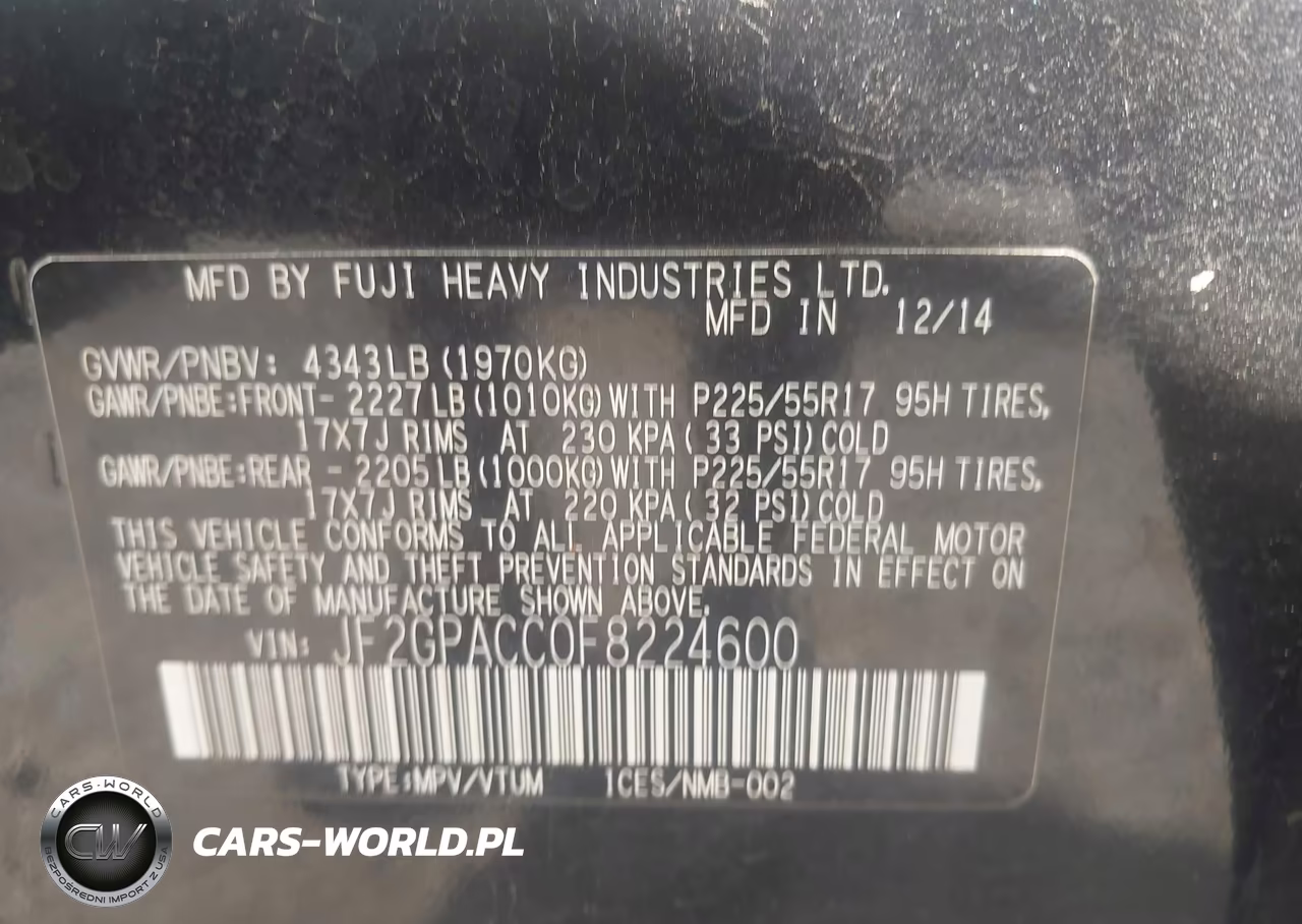 2015 Subaru Xv Crosstrek 2.0I Premium VIN:JF2GPACC0F8224600 - 9