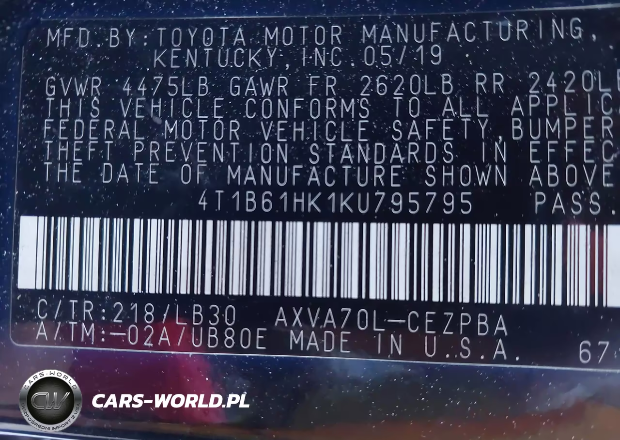 2019 Toyota Camry Xse VIN:4T1B61HK1KU795795 - 9