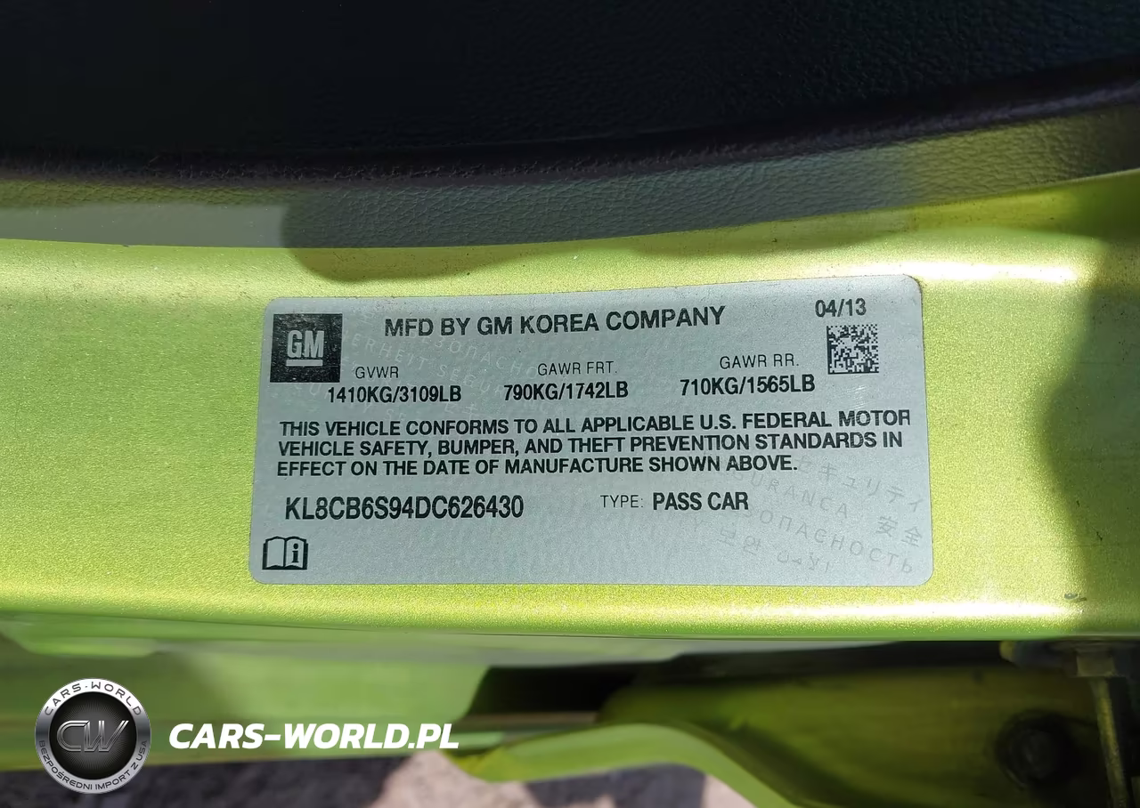 2013 Chevrolet Spark Ls Auto VIN:KL8CB6S94DC626430 - 9