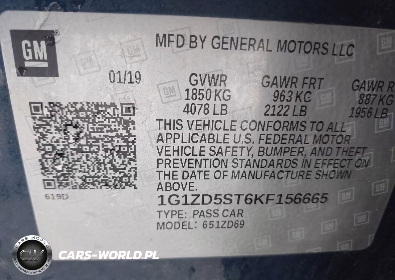 2019 Chevrolet Malibu Lt VIN:1G1ZD5ST6KF156665 - 9