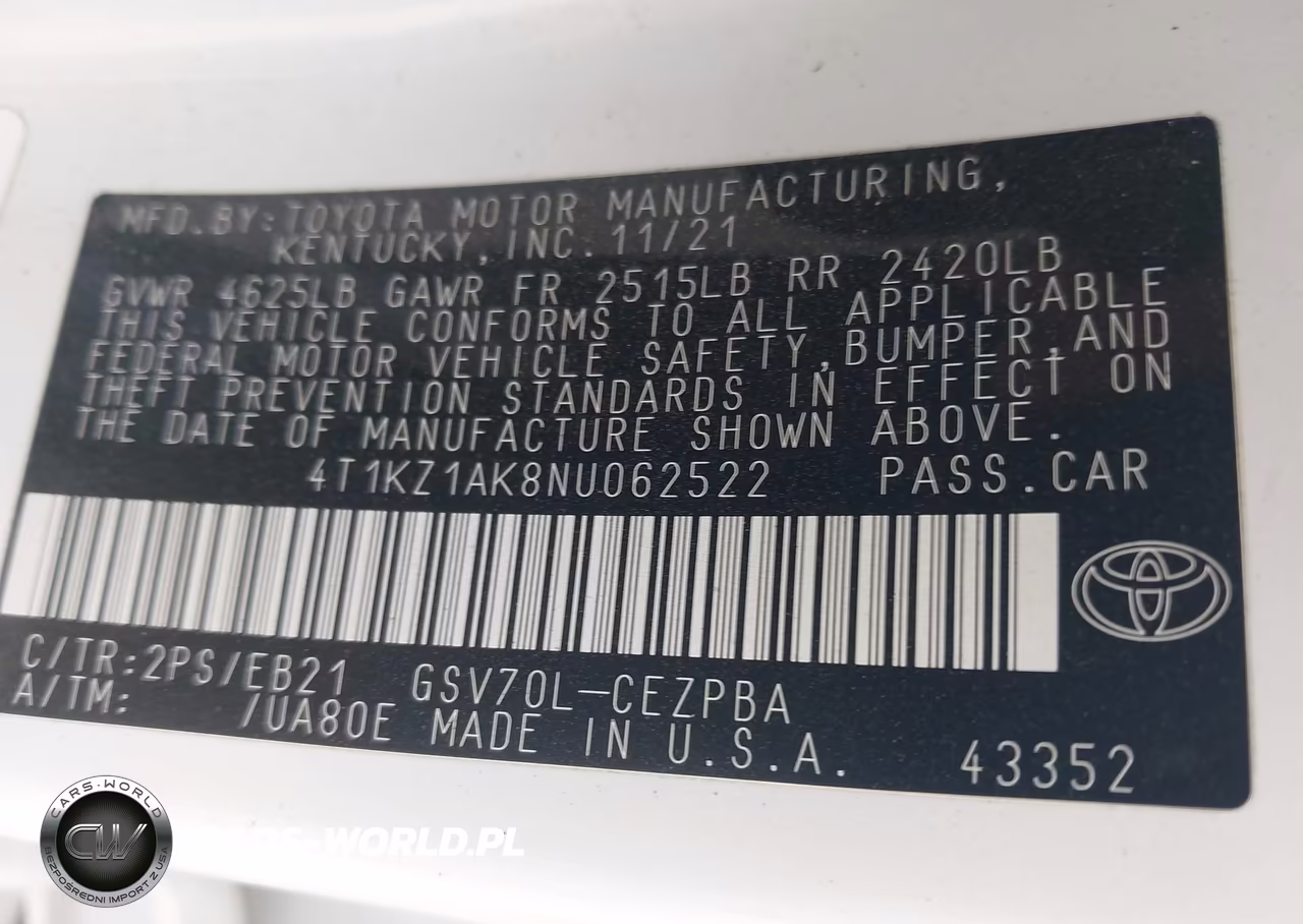2022 Toyota Camry Trd VIN:4T1KZ1AK8NU062522 - 9