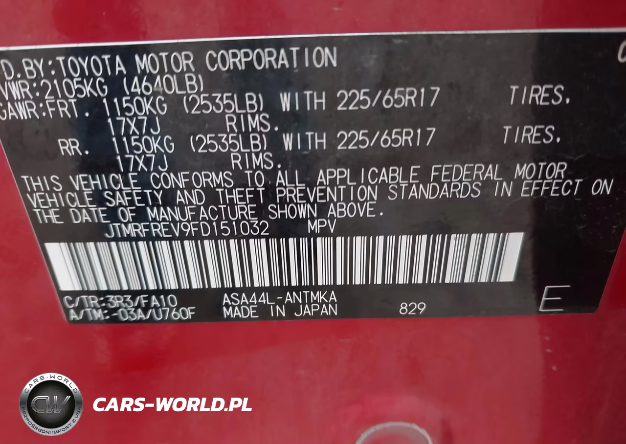 2015 Toyota Rav4 Xle VIN:JTMRFREV9FD151032 - 9