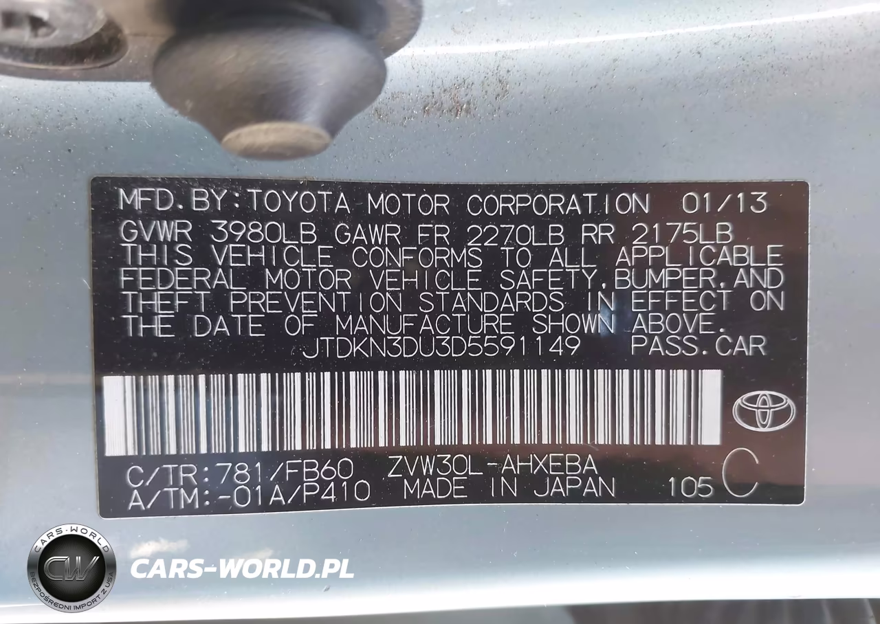 2013 Toyota Prius Three VIN:JTDKN3DU3D5591149 - 9
