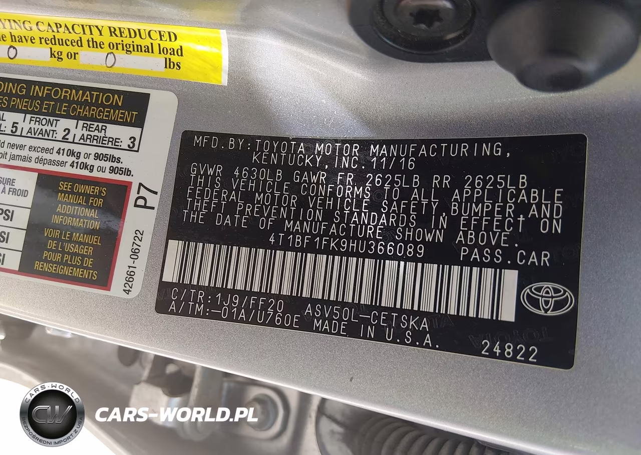 2017 Toyota Camry Se VIN:4T1BF1FK9HU366089 - 9