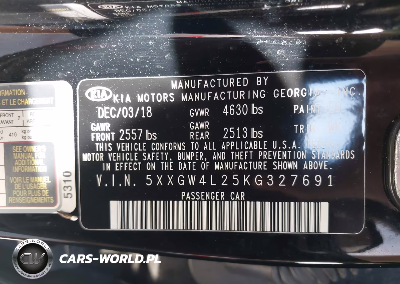 2019 Kia Optima Sx Turbo VIN:5XXGW4L25KG327691 - 9