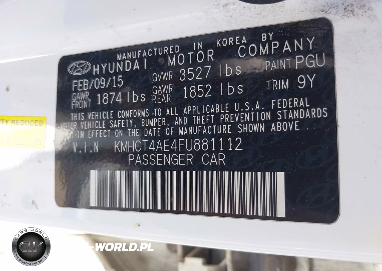 2015 Hyundai Accent Gls VIN:KMHCT4AE4FU881112 - 9