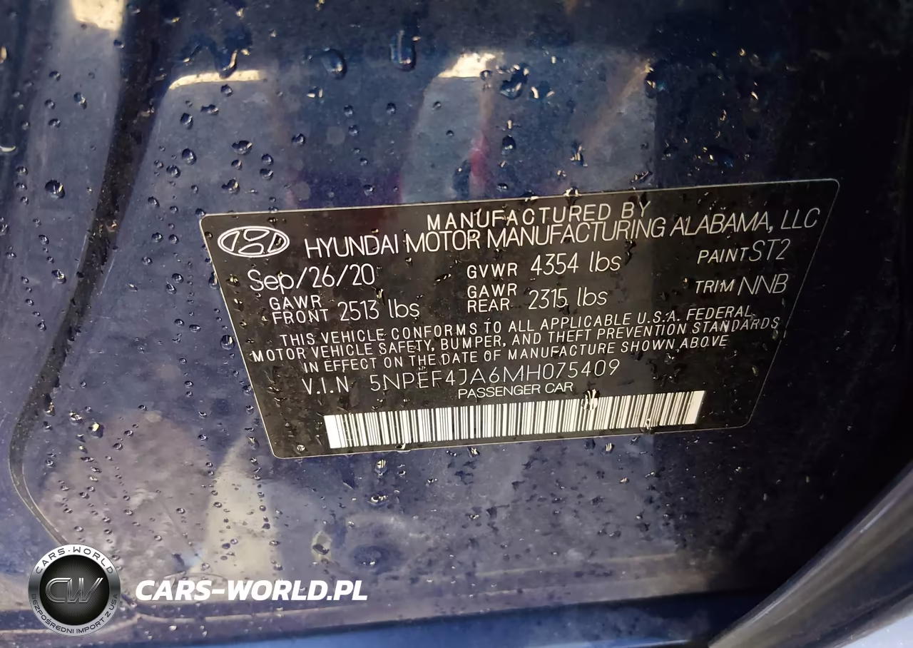 2021 Hyundai Sonata Sel VIN:5NPEF4JA6MH075409 - 9