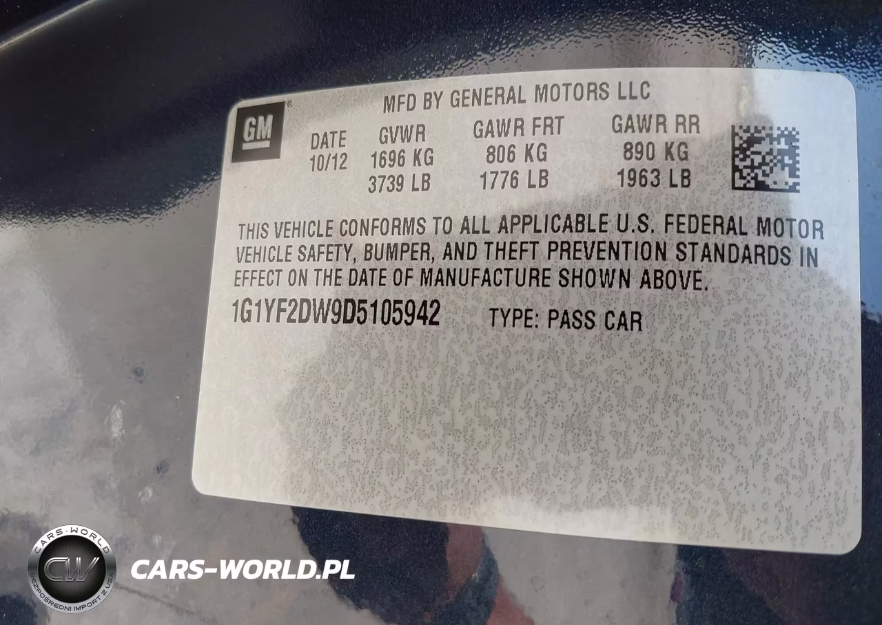 2013 Chevrolet Corvette VIN:1G1YF2DW9D5105942 - 9