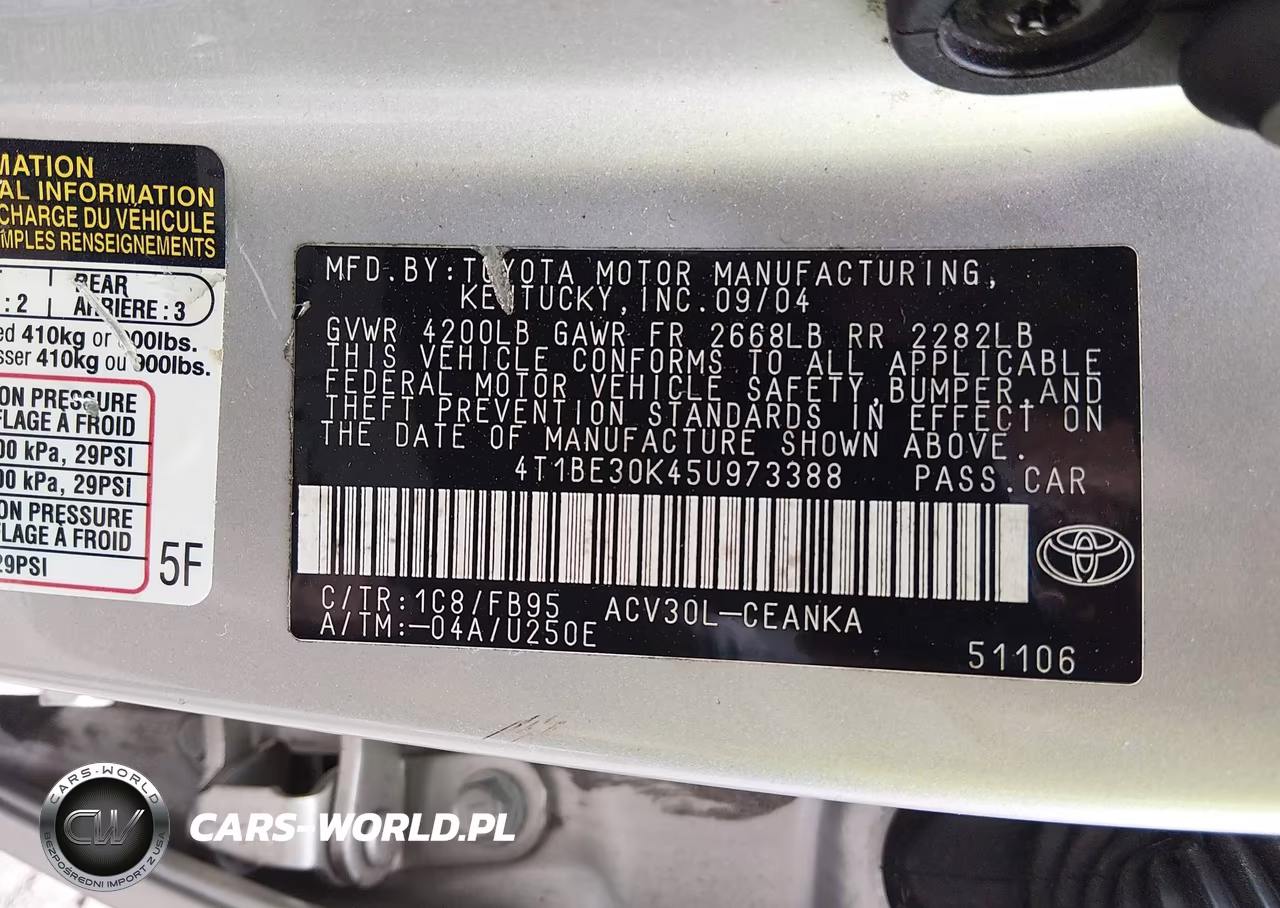 2005 Toyota Camry Le VIN:4T1BE30K45U973388 - 9