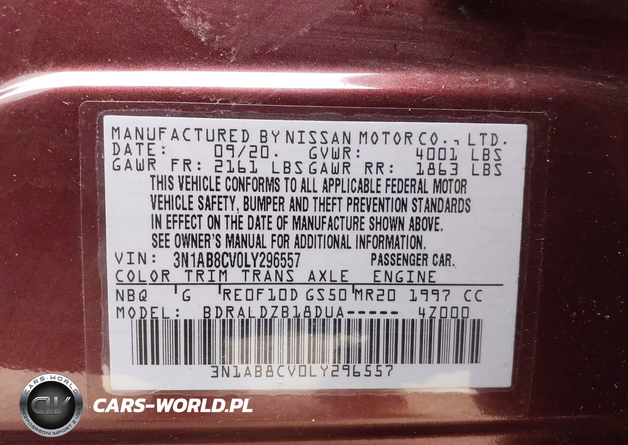 2020 Nissan Sentra Sv Xtronic Cvt VIN:3N1AB8CV0LY296557 - 9