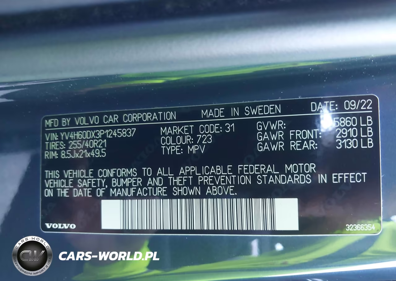 2023 Volvo Xc60 Recharge Plug-In Hybrid T8 Ultimate Dark Theme VIN:YV4H60DX3P1245837 - 9