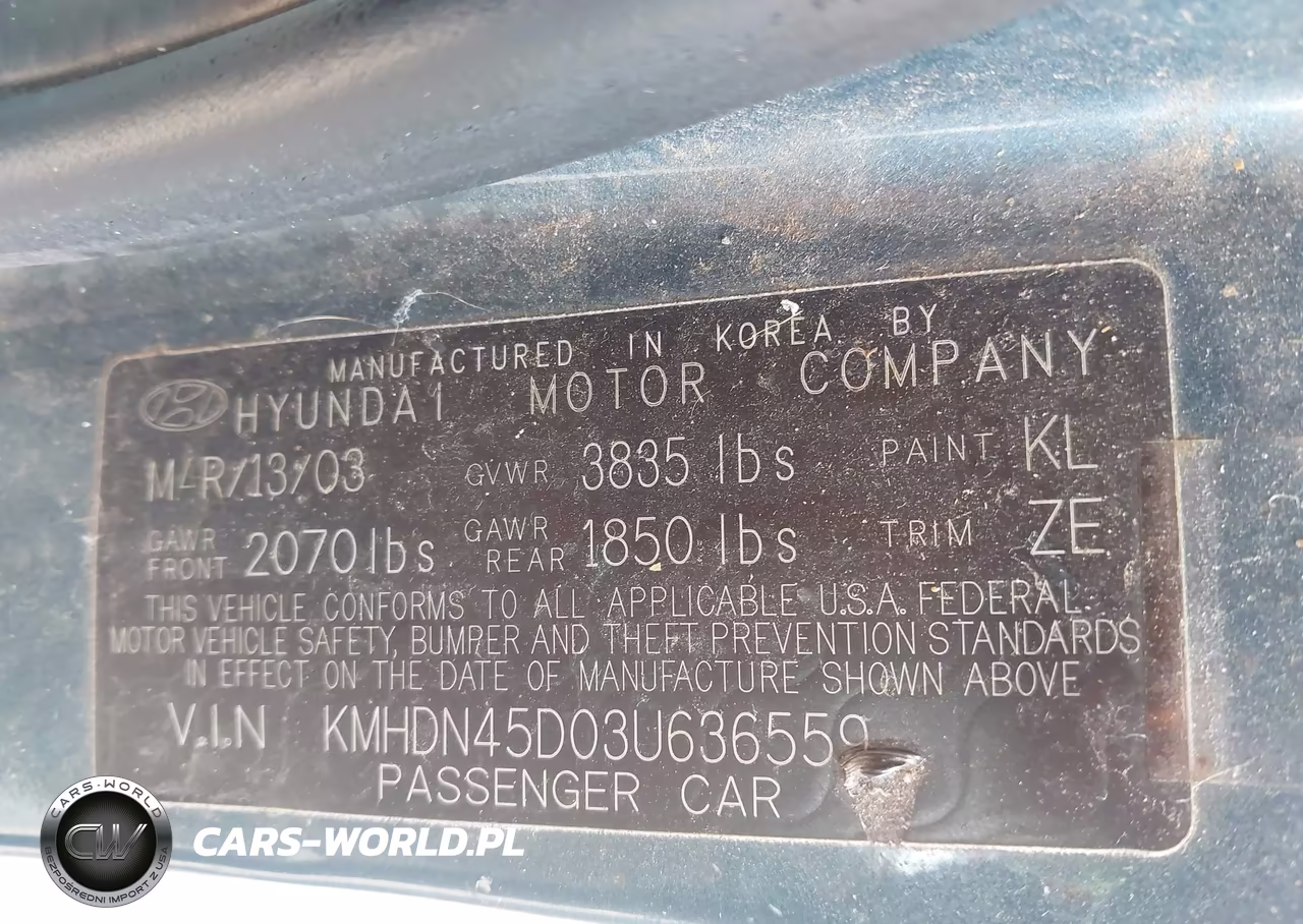 2003 Hyundai Elantra Gls-Gt VIN:KMHDN45D03U636559 - 9