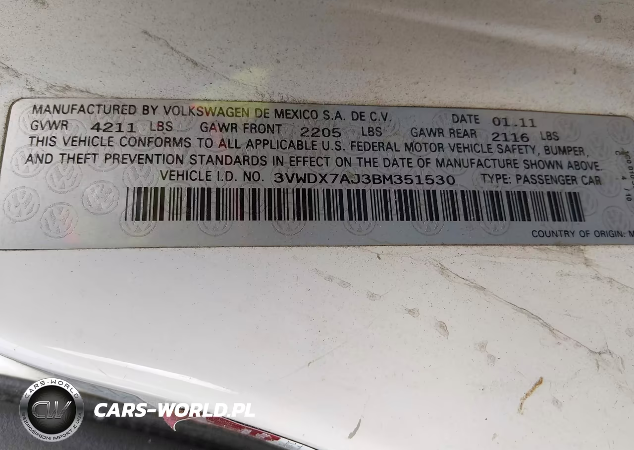 2011 Volkswagen Jetta 2.5L Se VIN:3VWDX7AJ3BM351530 - 9