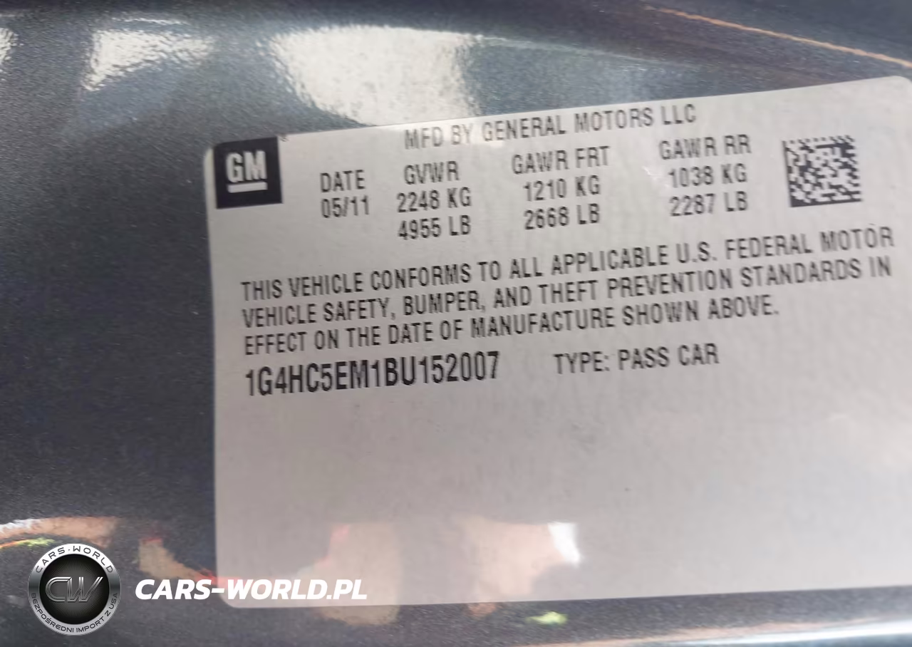 2011 Buick Lucerne Cxl VIN:1G4HC5EM1BU152007 - 9