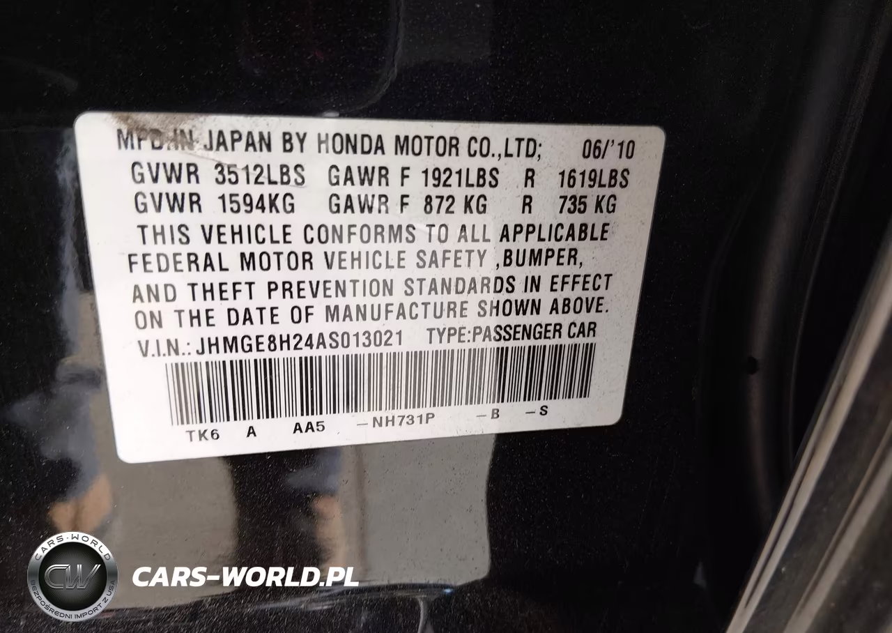 2010 Honda Fit VIN:JHMGE8H24AS013021 - 9