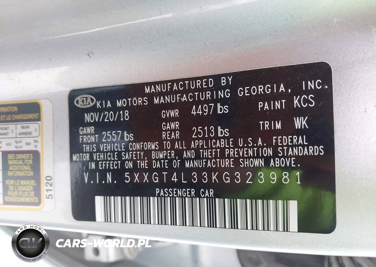 2019 Kia Optima Lx VIN:5XXGT4L33KG323981 - 9