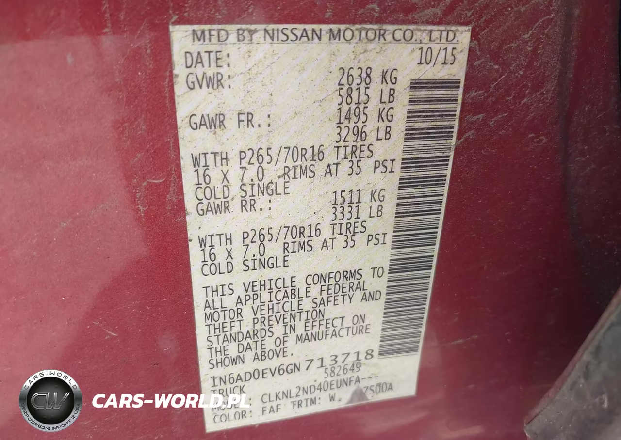 2016 Nissan Frontier Sv VIN:1N6AD0EV6GN713718 - 9
