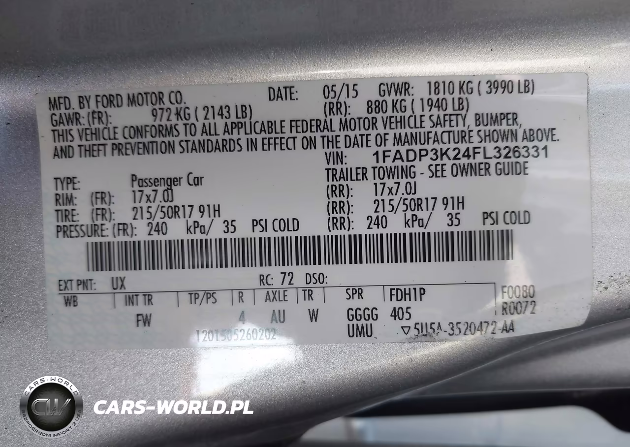 2015 Ford Focus Se VIN:1FADP3K24FL326331 - 9