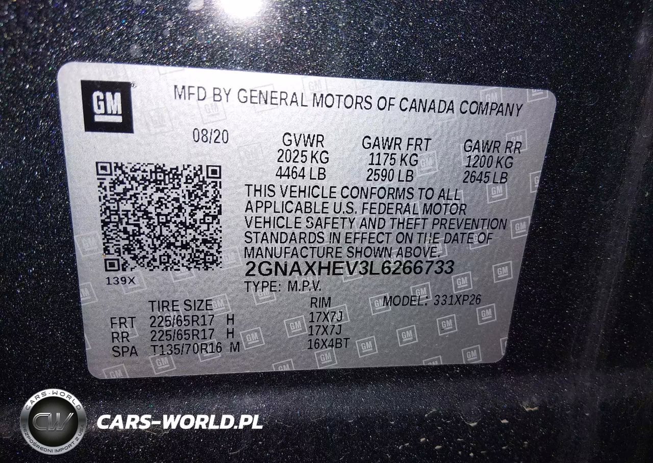 2020 Chevrolet Equinox Fwd Ls VIN:2GNAXHEV3L6266733 - 9
