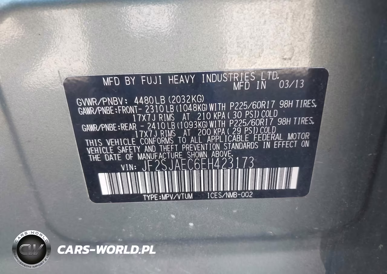 2014 Subaru Forester 2.5I Premium VIN:JF2SJAEC6EH423173 - 9