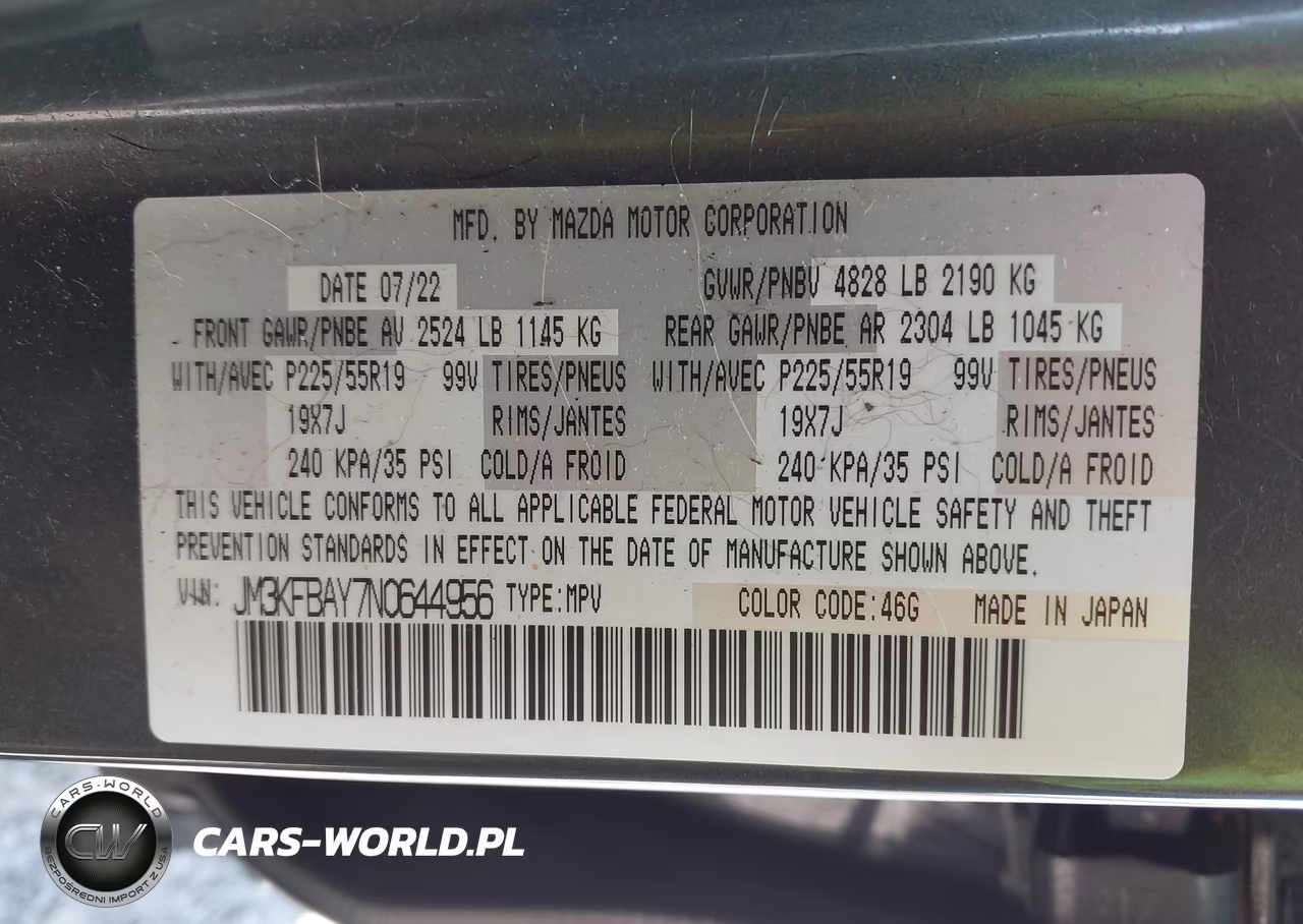 2022 Mazda Cx-5 2.5 Turbo VIN:JM3KFBAY7N0644956 - 9