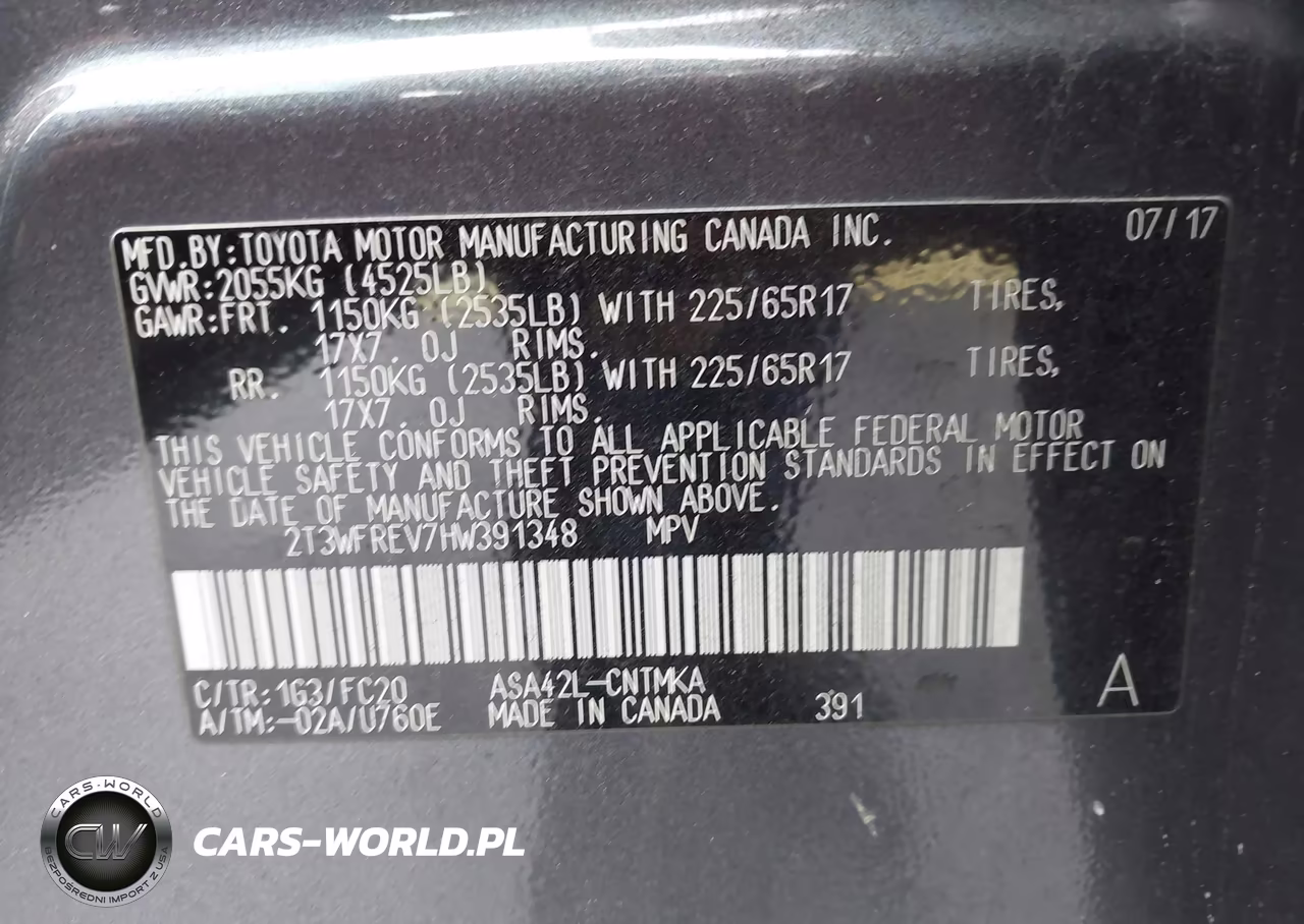 2017 Toyota Rav4 Xle VIN:2T3WFREV7HW391348 - 9