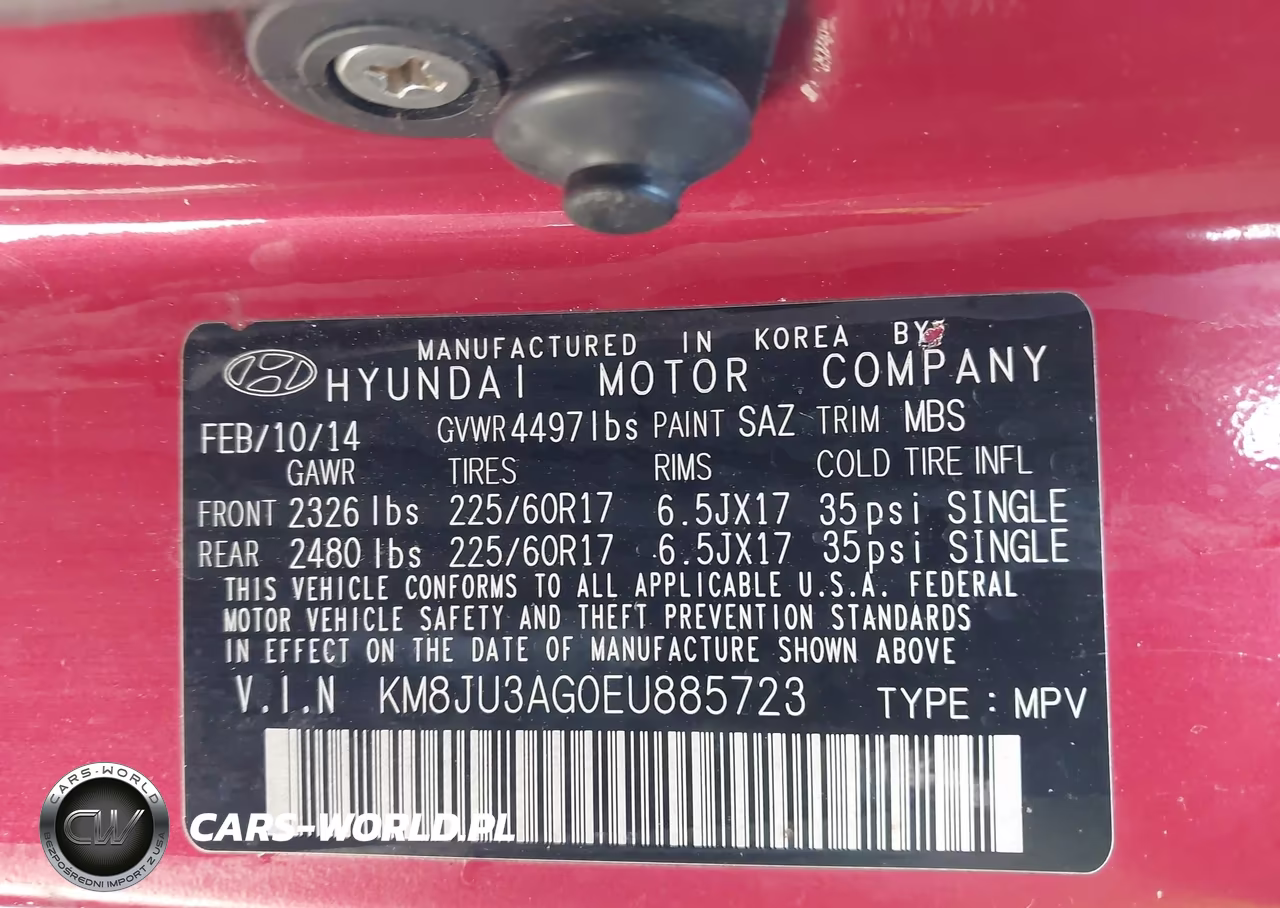2014 Hyundai Tucson Se VIN:KM8JU3AG0EU885723 - 9