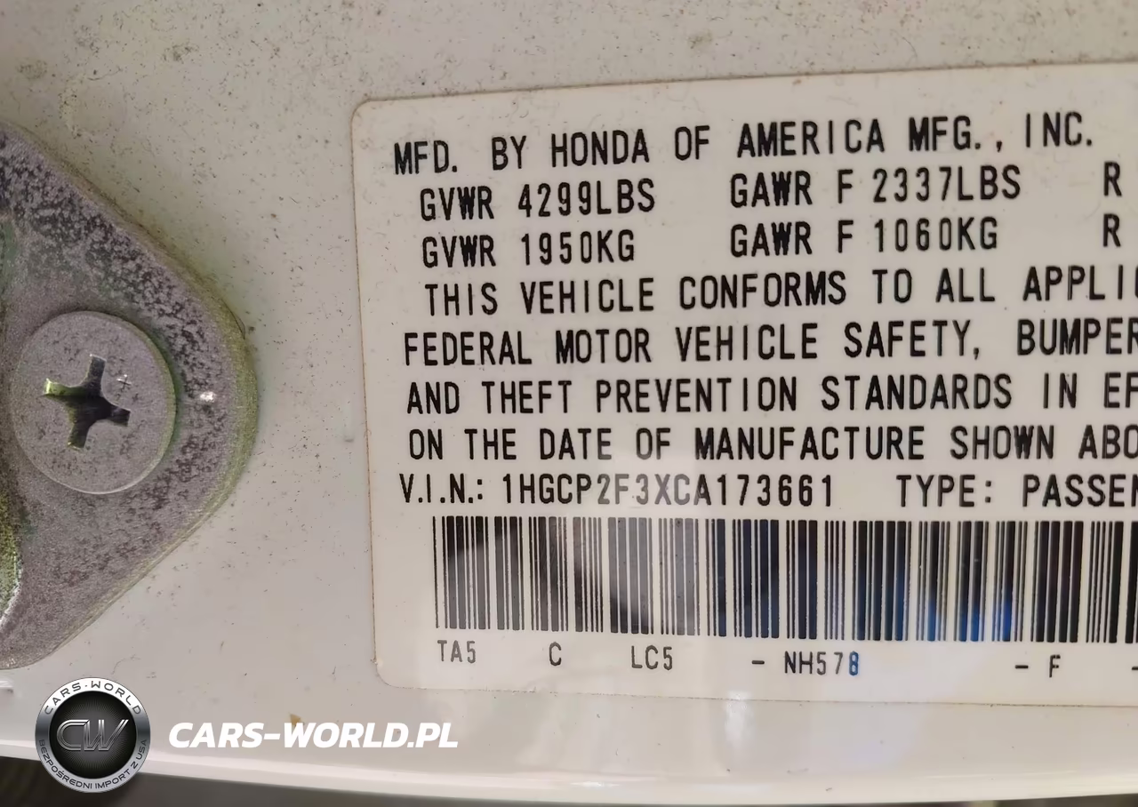 2012 Honda Accord Sdn Lx VIN:1HGCP2F3XCA173661 - 9