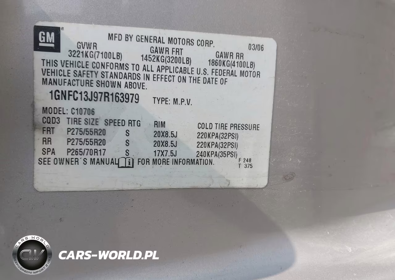 2007 Chevrolet Tahoe Lt VIN:1GNFC13J97R163979 - 9